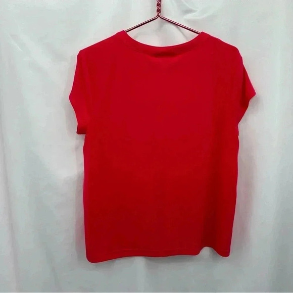 Dana Buchman Women’s Top Blouse Large Pink Short Sleeve Button Down Pockets - Picture 5 of 10